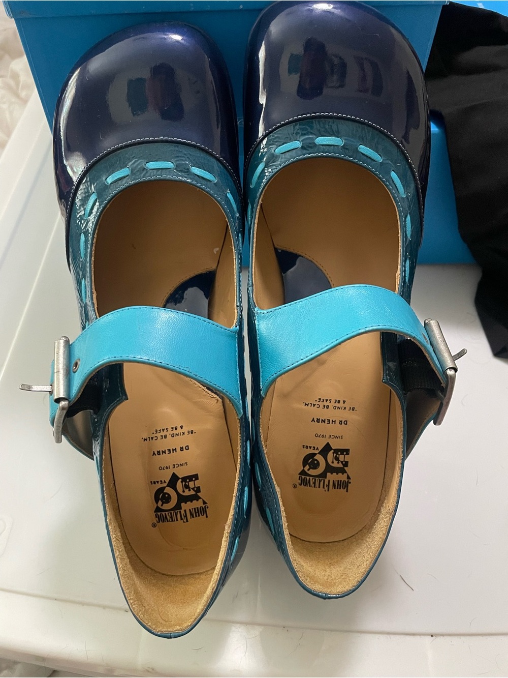 Fluevog Operetta Dr Henry Blue/teal wm sz 11